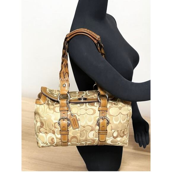 Y2K Coach 10995 Chelsea Optic Signature Turn Lock Satchel & Checkbook Wallet - Picture 11 of 16